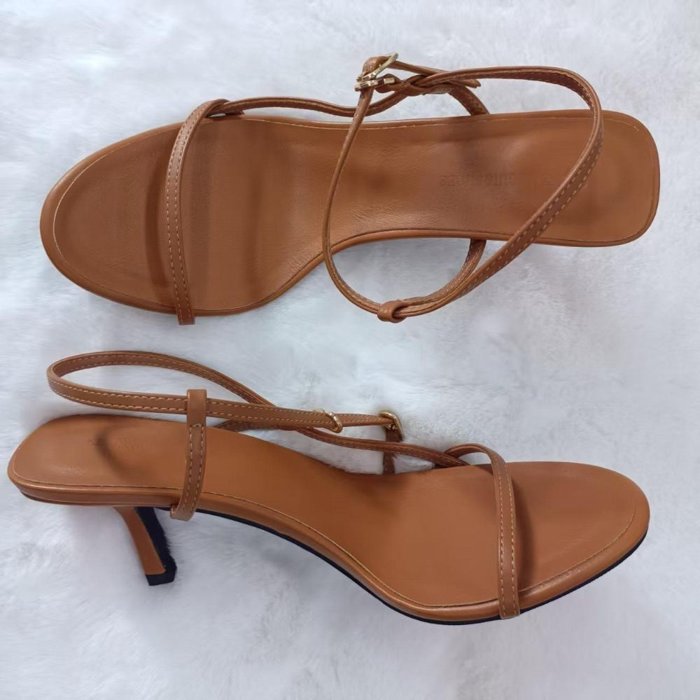 Casual Sandal Leather - 여성 여름 샌들 싱글 버클 스트랩이