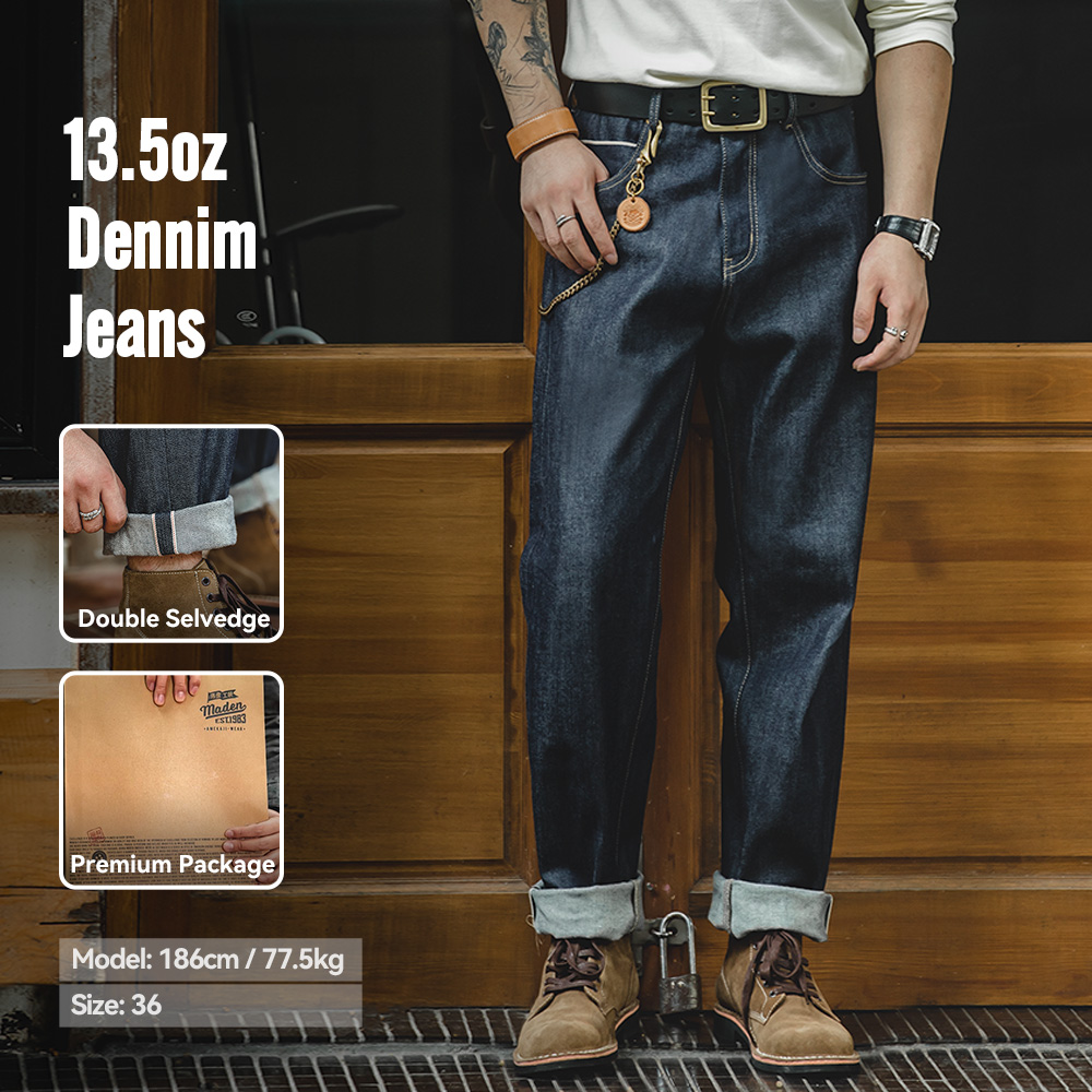 Levis Jeans 501 - Maden 빈티지 13.5온스 헤비웨이트 셀비지 로우