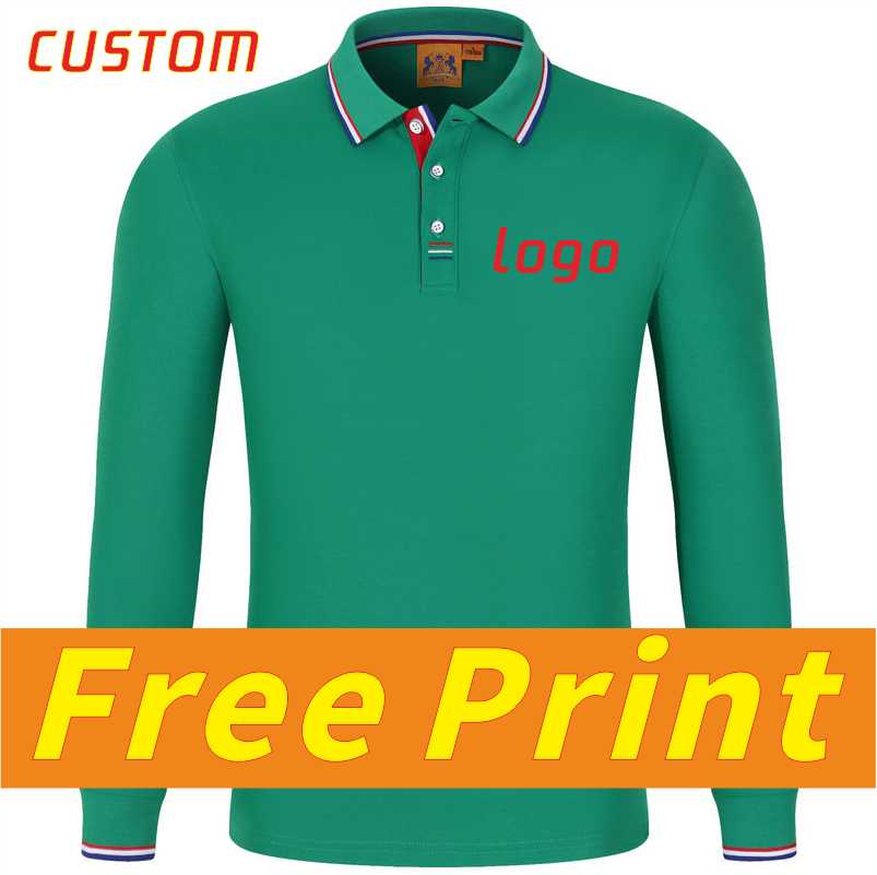 Polo Shirt Pique - 가을용 긴팔 폴로 셔츠 맞춤형 폴로
