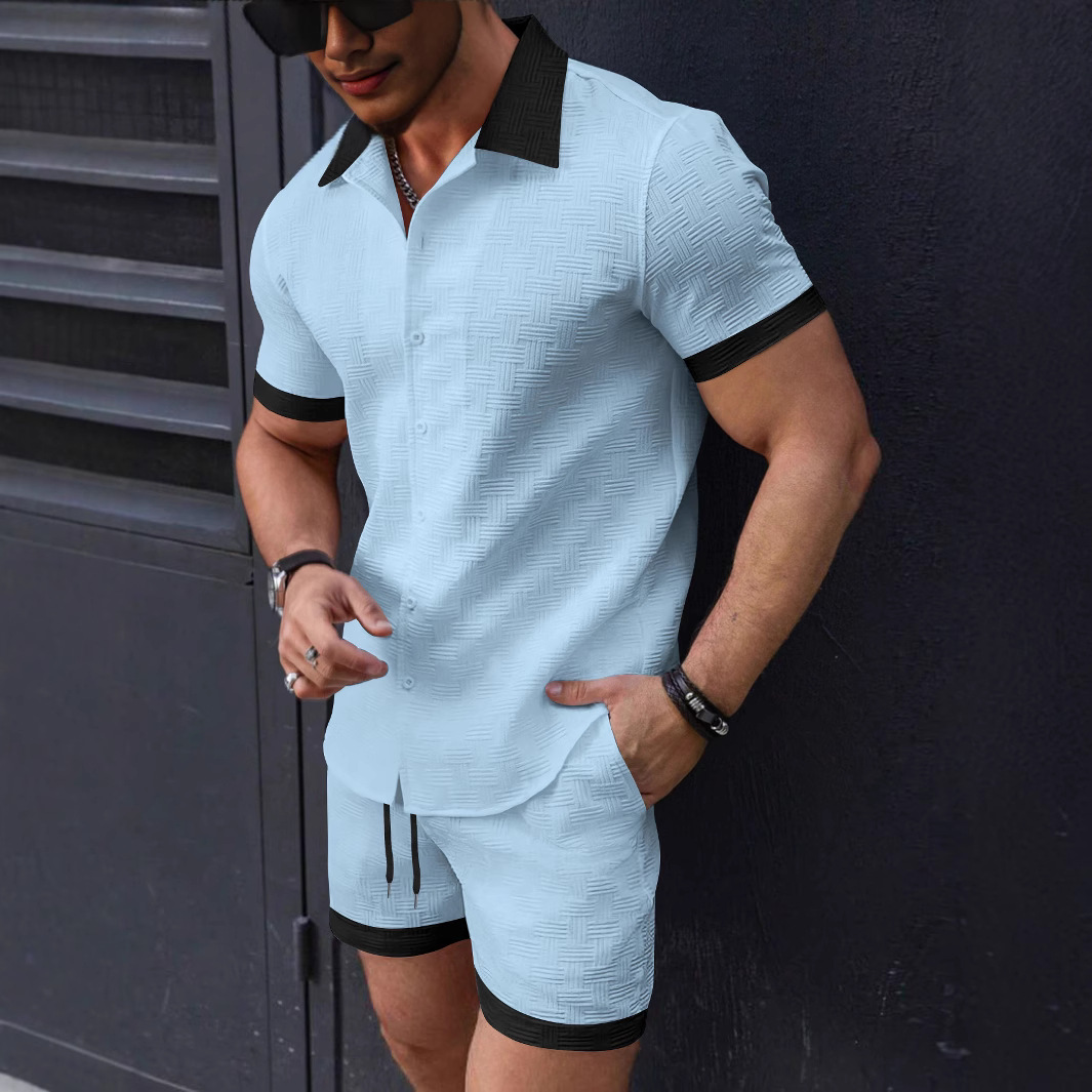 Short Linen Drawstring - 매칭 세트 트렌드 남성 정장 린넨