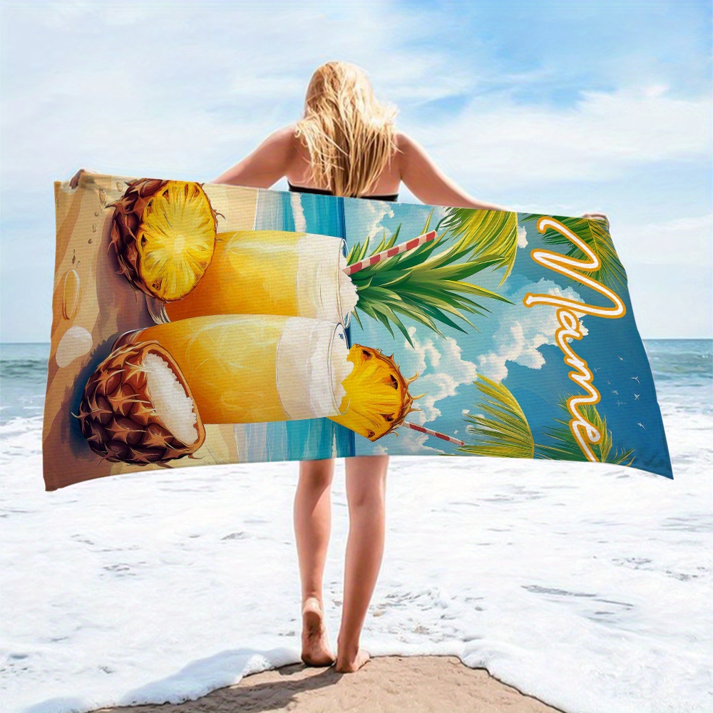 1개 맞춤형 이름 비치 타월 텍스트/이름 인쇄 가능,  - Beach Towel Large 리뷰 및 가격