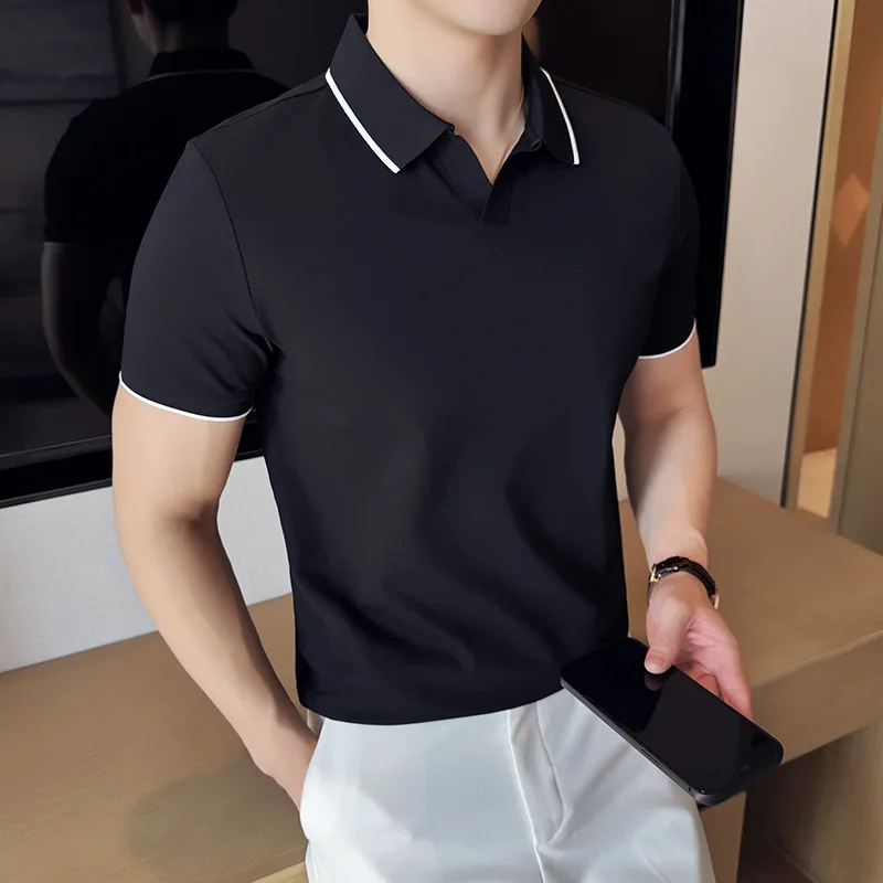 남성 폴로셔츠 여름 라이트 얇은 브리티시 스타일 솔리드 - Polo Shirt Pique 리뷰 및 가격