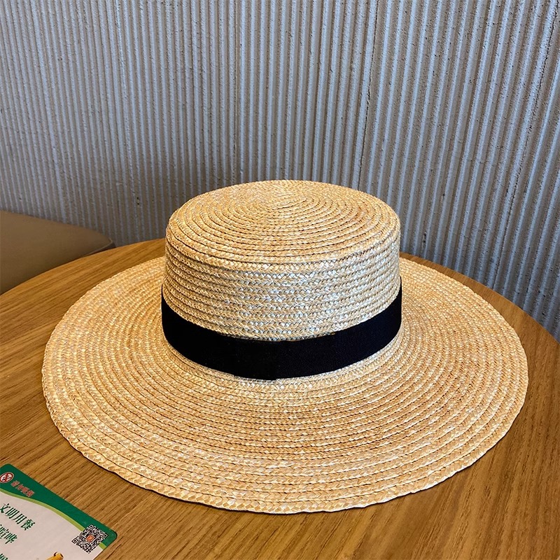 보터 밀짚모자 프랑스풍 우아한 사각 리본 여성용 햇빛  - Bucket Hat Straw 리뷰 및 가격