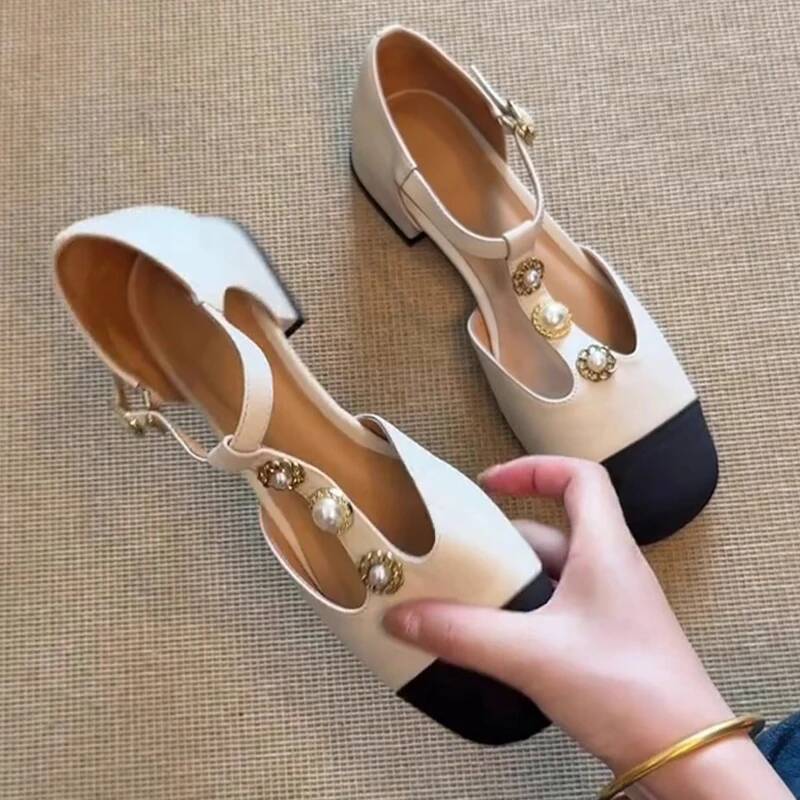 여성 스퀘어 토 힐 샌들 여름 신발 패션 신상 디자이너 - Casual Sandal Leather 리뷰 및 가격