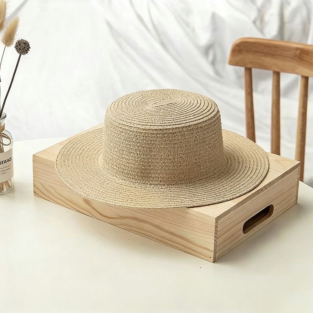 유행하는 넓은 챙 밀짚모자 여성 수공예 밀짚 플랫탑 자 - Bucket Hat Straw 리뷰 및 가격